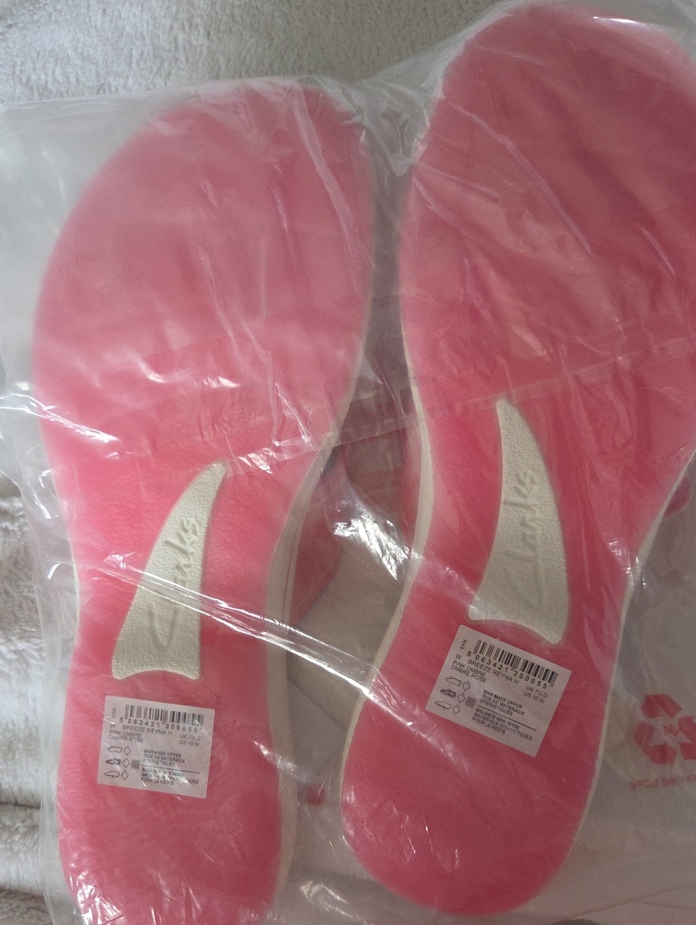 Clarks Pink Ombre Cloudsteppers Flip Flops - Picture 4 of 4
